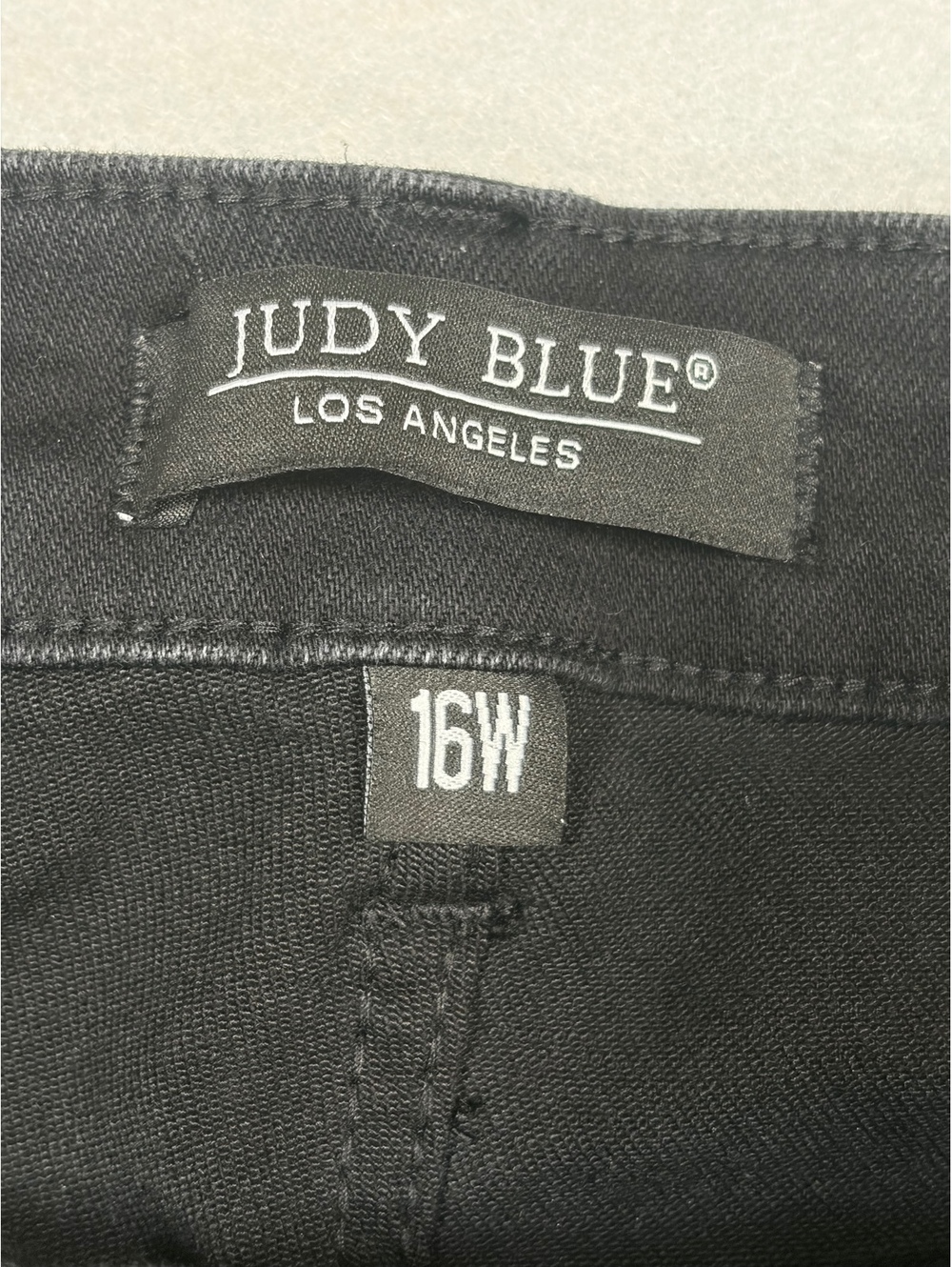 Judy Blue Black Crossover Asymmetrical Waistband Dad Jeans Size 16W Stretch - Picture 7 of 16